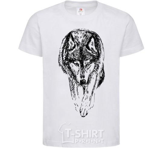 Kids T-shirt Walking wolf White фото