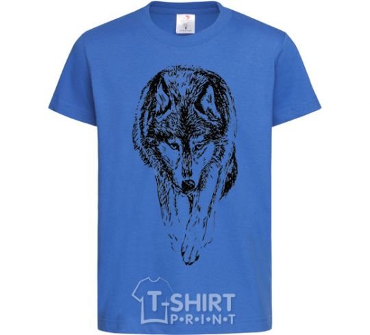 Kids T-shirt Walking wolf royal-blue фото