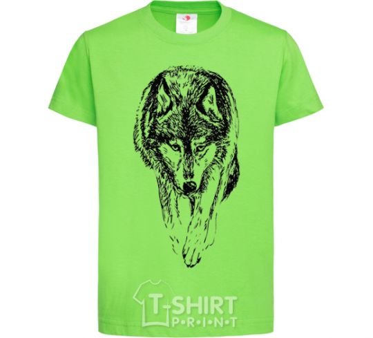 Kids T-shirt Walking wolf orchid-green фото