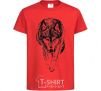 Kids T-shirt Walking wolf red фото