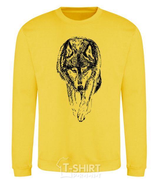 Sweatshirt Walking wolf yellow фото