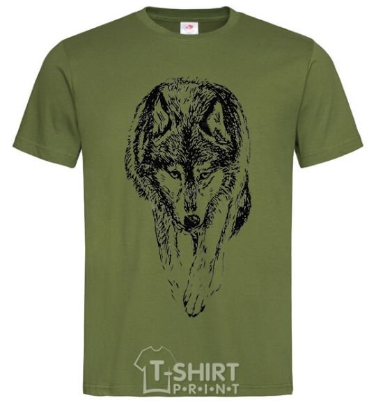 Men's T-Shirt Walking wolf millennial-khaki фото