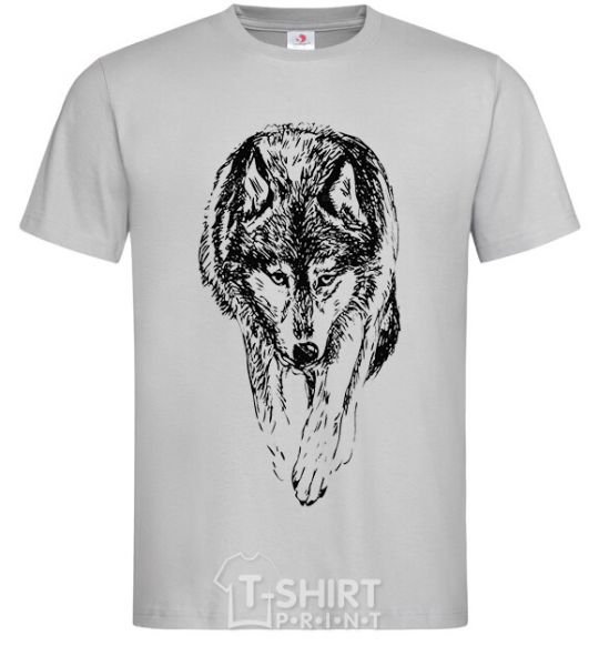 Men's T-Shirt Walking wolf grey фото