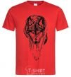 Men's T-Shirt Walking wolf red фото