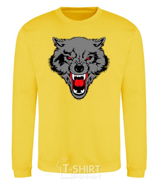 Sweatshirt Grey wolf yellow фото