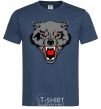 Men's T-Shirt Grey wolf navy-blue фото