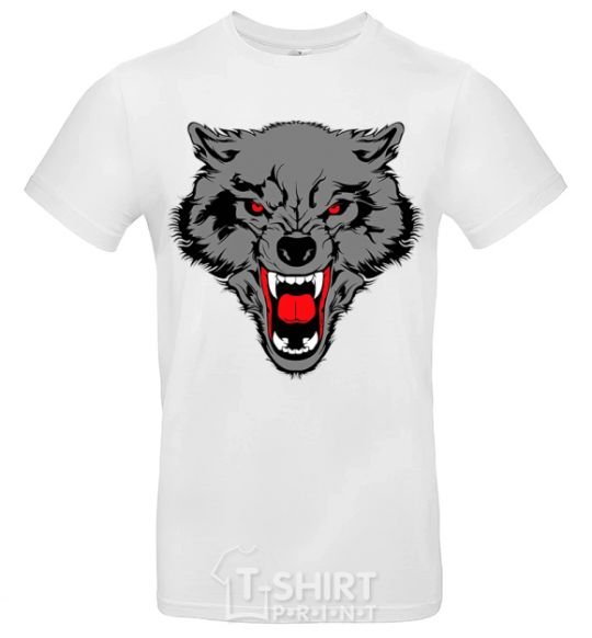 Men's T-Shirt Grey wolf White фото