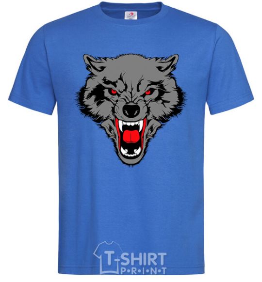 Men's T-Shirt Grey wolf royal-blue фото