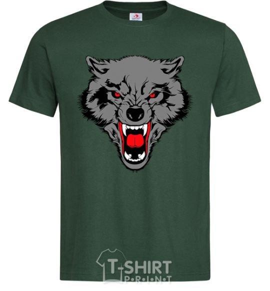 Men's T-Shirt Grey wolf bottle-green фото