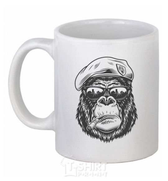 Чашка керамическая Gorilla sunglasses Белый фото