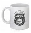 Чашка керамическая Gorilla sunglasses Белый фото