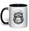 Mug with a colored handle Gorilla sunglasses black фото