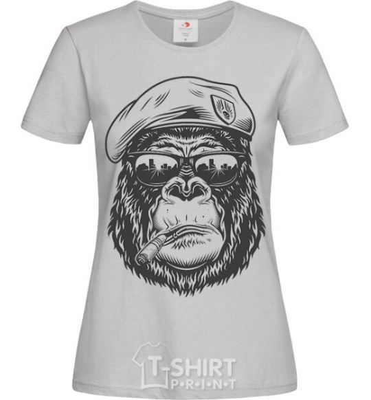 Women's T-shirt Gorilla sunglasses grey фото