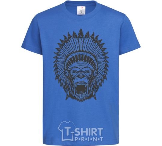 Kids T-shirt Gorilla Indian royal-blue фото