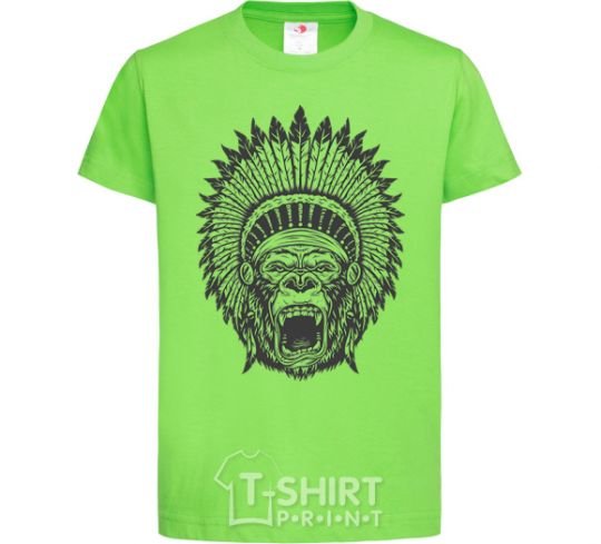 Kids T-shirt Gorilla Indian orchid-green фото