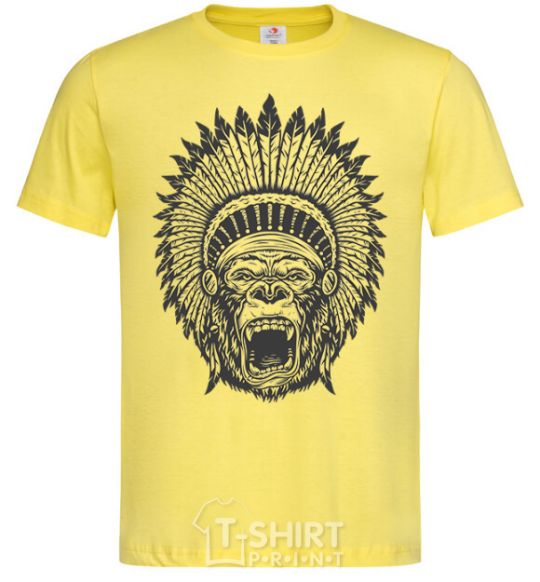 Мужская футболка Горилла индианец Лимонный фото