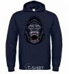 Men`s hoodie Screaming gorilla navy-blue фото