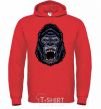 Men`s hoodie Screaming gorilla bright-red фото