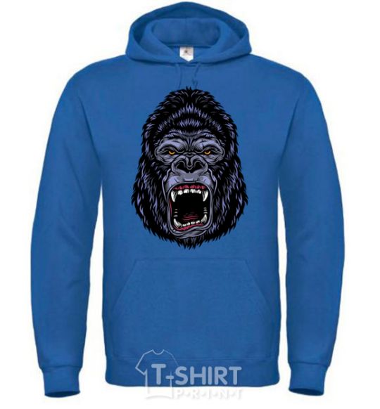 Мужская толстовка (худи) Screaming gorilla Сине-зеленый фото