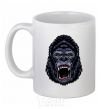 Ceramic mug Screaming gorilla White фото