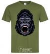 Мужская футболка Screaming gorilla Оливковый фото