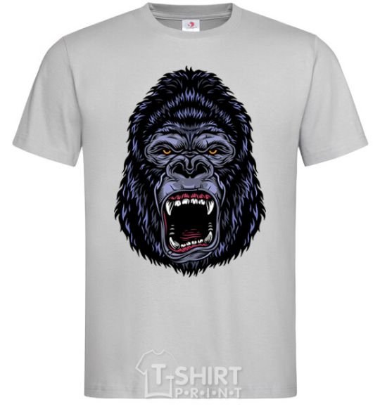 Men's T-Shirt Screaming gorilla grey фото
