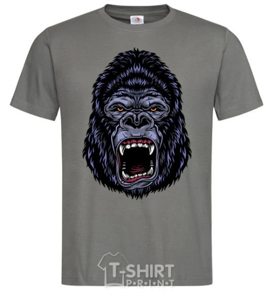 Men's T-Shirt Screaming gorilla dark-grey фото