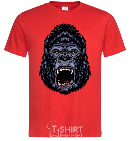 Men's T-Shirt Screaming gorilla red фото