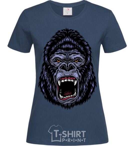 Женская футболка Screaming gorilla Темно-синий фото