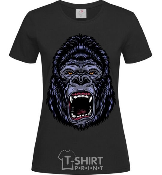 Женская футболка Screaming gorilla Черный фото