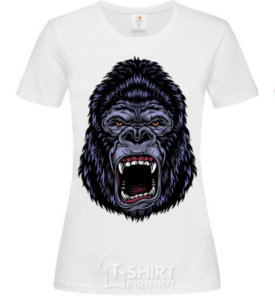 Женская футболка Screaming gorilla Белый фото