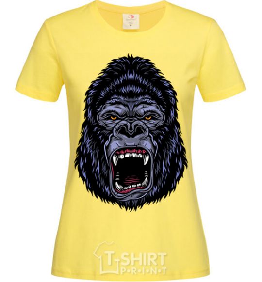 Женская футболка Screaming gorilla Лимонный фото