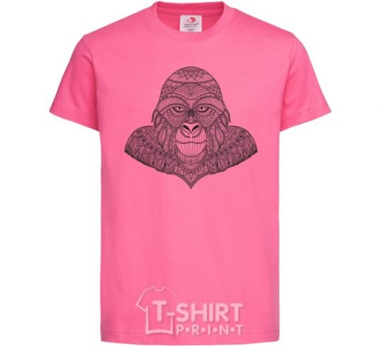 Kids T-shirt A detailed monkey heliconia фото