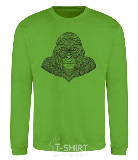 Sweatshirt A detailed monkey orchid-green фото