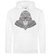 Men`s hoodie A detailed monkey White фото