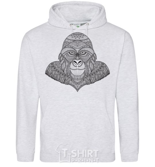 Men`s hoodie A detailed monkey sport-grey фото