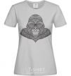 Women's T-shirt A detailed monkey grey фото