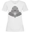 Women's T-shirt A detailed monkey White фото