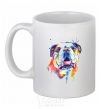 Ceramic mug Watercolor bulldog White фото