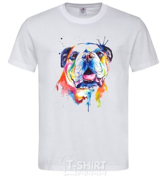 Men's T-Shirt Watercolor bulldog White фото