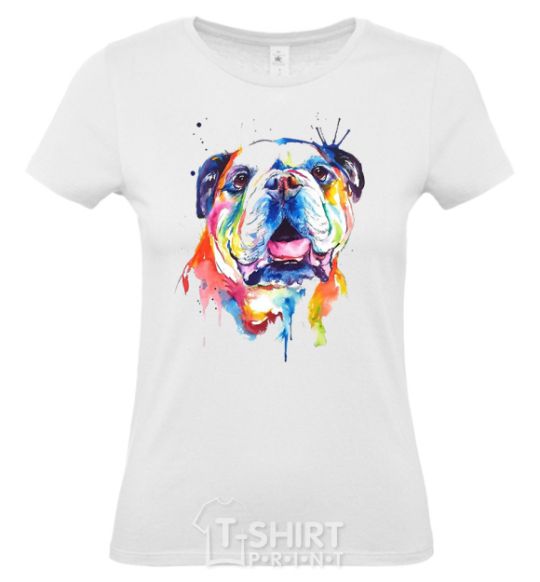 Women's T-shirt Watercolor bulldog White фото