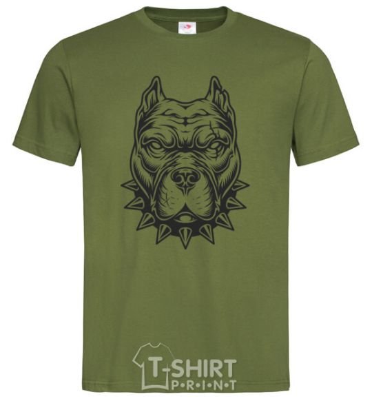 Men's T-Shirt A bulldog in a collar millennial-khaki фото