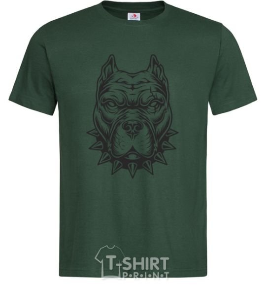 Men's T-Shirt A bulldog in a collar bottle-green фото