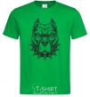 Men's T-Shirt A bulldog in a collar kelly-green фото
