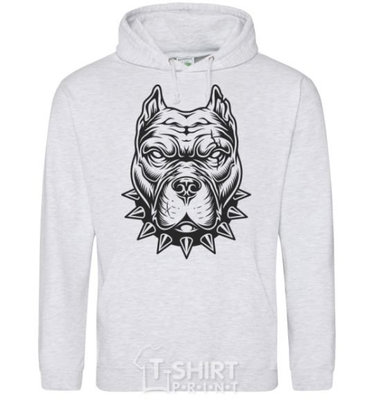 Men`s hoodie A bulldog in a collar sport-grey фото