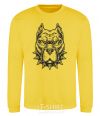 Sweatshirt A bulldog in a collar yellow фото