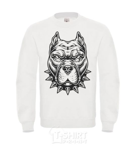 Sweatshirt A bulldog in a collar White фото