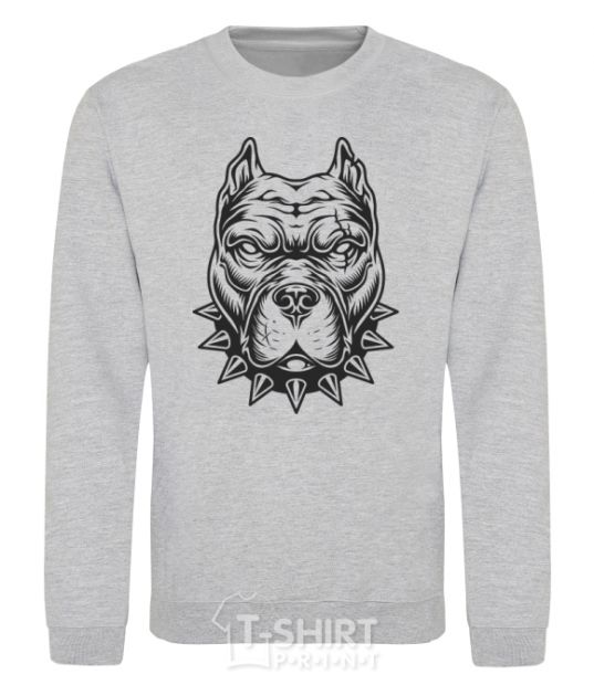 Sweatshirt A bulldog in a collar sport-grey фото