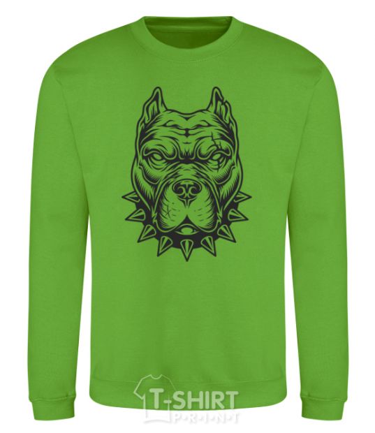 Sweatshirt A bulldog in a collar orchid-green фото