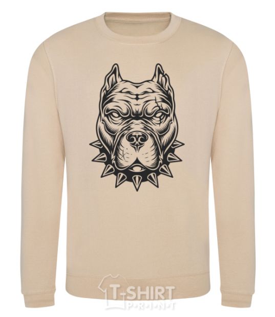 Sweatshirt A bulldog in a collar sand фото